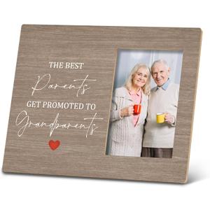 SRADMO Grandparents Picture Frames,Grandkids Photo Frame,The Best Parents Get Promoted To Grandparents Picture Frame,Baby Grandpa Grandma Photo Frame 108,Grandparents Baby Announcement GiftsWooden (8x10 inch, Brown)
