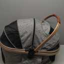 Pet Stroller with 4 Wheels, Foldable Pet Travel Carrier for Small/Medium Dogs Cats up to 50lbs, Detachble Portable Pet Bag, Storage Basket, Car Seat 3 in 1 Multifunctional (Grey)