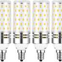 E12 LED Bulb,16W Candelabra LED Light Bulb, Warm White 3000K,100 Watt Equivalent Incandescent Light Bulbs, Ceiling Fan Light Bulbs,1500lm, Non-dimmable LED Chandelier Bulbs, 4 Pack