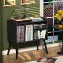 Record Player Table Black, 26" W x 14" D x 27" H