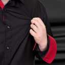 J.VER Men's Casual Long Sleeve Stretch Dress Shirt Wrinkle-Free Regular Fit Button Down Shirts (Black, L)