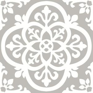 FloorPops FP2942 Medina Peel & Stick Floor Tiles, Grey (12"L x 12"W x 0.06"T, Gray)