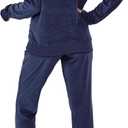 Velour Track Suits for Women Set Fall Sweatsuits 2 Piece (Blue, L)