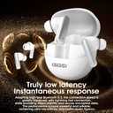 Hybrid Active Noise Cancelling Wireless Earbuds, Noise Cancelling in Ear Headphones for Crystal-Clear Calls & Music, 50H Playtime for Office/Running/Workout (Pearl)