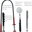 Heavy Duty 4-in-1 Telescoping Magnetic Pickup Tool Set  Flexible Claw Grabber, 16LB Magnet Stick, 2LB Pocket Magnet Pen, 360 Inspection Mirror for Mechanics and DIY