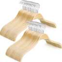 Topia Hanger Slim Natural Wood Hangers with Extra Soft Non-Slip Rubber Grips, 30-Pack High-Grade Fashion Hanger No Shoulder Bump for Sweaters, Hoodies, Jacket, Dress, Coat -CT15N30
