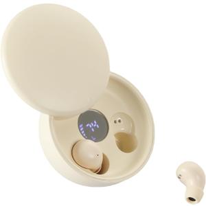 Mini Invisible Bluetooth Earbuds - Ergonomic Wireless Earbuds with Premium Sound Quality and One-Step Auto Pairing (Beige)