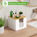 VITVITI Disposable Face Towel Holder Box, Acrylic Facial Towel Container for XL Clean Skin Club, Large Disposable Face Towels Storage with Bamboo Lid, for Bathroom, Vanity Makeup, White