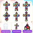24 Sets Religious Cross Crafts Religious Tissue Paper Christian Crafts Kit DIY Christian Art Kit Resurrection Church Ornaments Jesus Sunday School Gifts