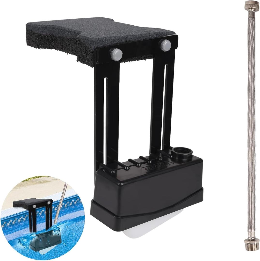 Pool Water Leveler,Automatic Pool Filler, Spa, Pond, Pool auto Filler for Water Level Control,Supplied with Connecting Stainless Steel Water Hose Easy to Use, Black