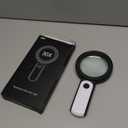 JMH Magnifying Glass with Light, Handheld Large Magnifying Glass 18LED Cold and Warm Light with 3 Modes, Illuminated Lighted Magnifier for Seniors Reading, Coins, Jewelry (Black)