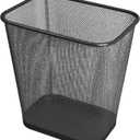 Ybmhome Steel Mesh Rectangular Open Top Waste Basket Bin Trash Can for Office Home 8x12x12 Inches 1103s (1, Black)