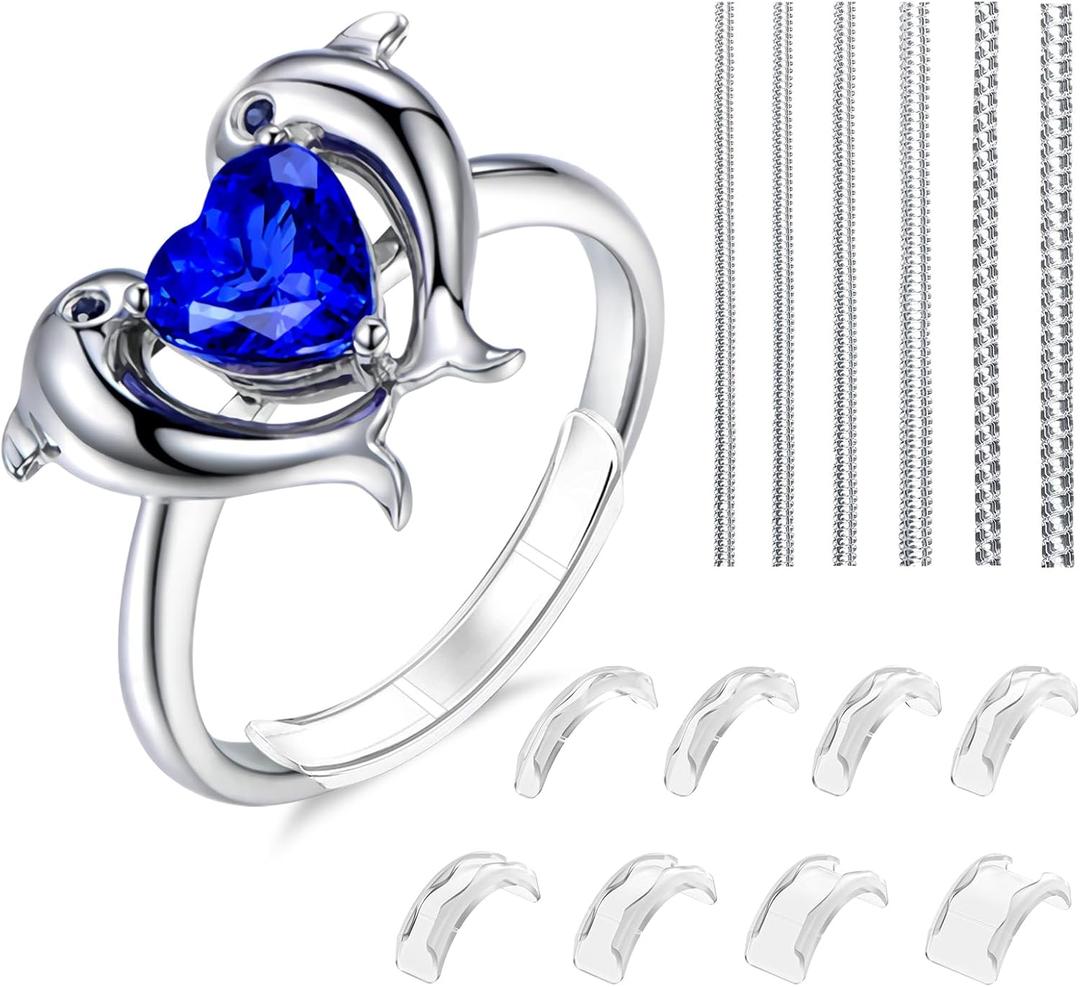 Ring Sizer Adjuster for Loose Rings,14Pack 14 Sizes Guards, Spacers & Tighteners, Fits Bands 1Up to 9mm, Reduces Size by 0.5-1.5 for Women and Men