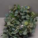 22" Eucalyptus Wreath, Year Round Wreaths for Front Door, Spring Summer Wreath with Green Faux Eucalyptus, All Seasons Evergreen Decor for Inside Farmhouse Festival Celebration Party