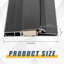 Blulu 36" Aluminum Exterior Door Threshold 6 9/16" Outdoor Swing Threshold Heavy Duty Adjustable Aluminum Door Sill Pan for Weatherproof & Easy Install for Residential/Commercial Use, Black (1 Pcs)