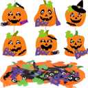 Yexiya 36 Pieces Halloween Fall Craft Kits DIY Pumpkins Hanging Ornaments Make Your Own Pumpkin Sticker Craft Cuttings for Halloween Party Favors Decoration School Classroom Activities