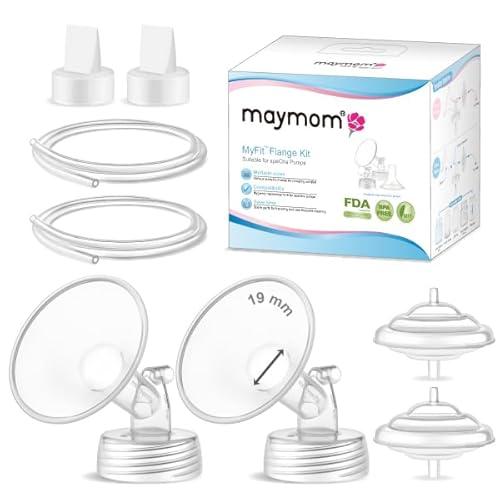 Maymom Pump Parts Compatible with Spectra S2 S1 9 Plus Breastpump, Flange (19mm) Valve Tubing Backflow Protector, Not Original Spectra Replacement Pump Parts S2 Accessories