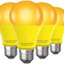 Sleep Light Bulb 4 PackDimmable 1800K Warm Light Bulbs for Healthy Sleep,Blue Light Blocking,A19 9W(60W Equivalent) E26 Base Amber Light Bulbs for Bedroom, Baby Nursery Room