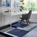 3x5 Area Rug Bedroom, Black Grey White Modern Geometry Area Rugs, Soft Machine Washable Contemporary Floor Carpet for Indoor, Non-Slip Square Low Pile Area Mat for Office Kitchen Decor