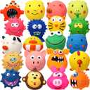 Shappy 20 Pcs Latex Dog Squeaky Toys, Soft Rubber Chew Squeaky Dog Toys Balls for Funny Animal Sets Interactive Fetch Play Chew Molar for Small Medium Dogs Pets