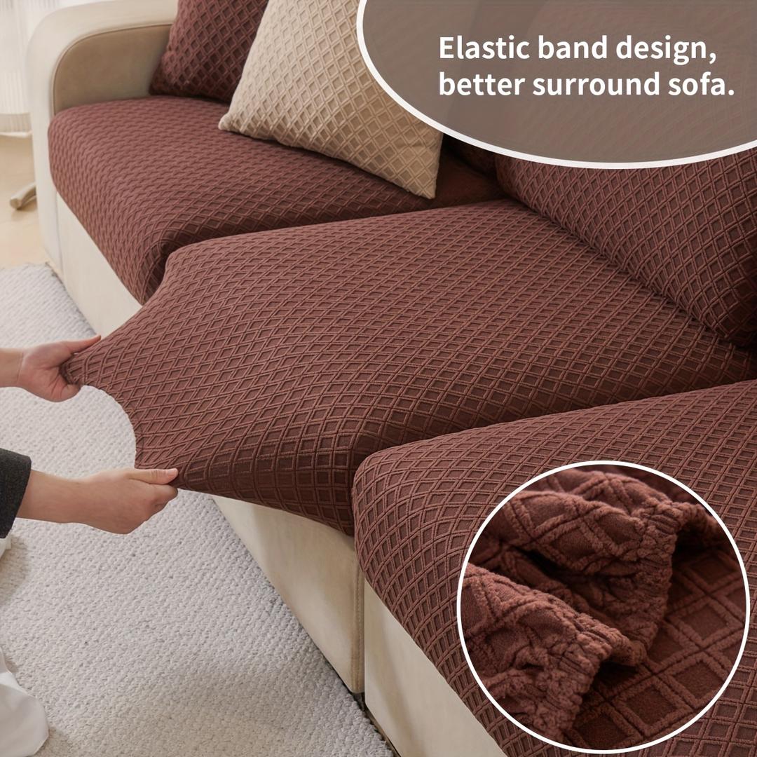 Elastic Sofa Cover for Single Seat Chic Slipcover Protector for Sofa Cushion Stretch Camel Color Easy to Install Machine Washable for Living Room