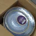 Organic Hammered Clear Gold Rim Combo 7"+10" Case of 128 (4 packs x 32)