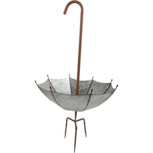 Alpine Corporation 36" Tall Outdoor Rustic Upside Down Umbrella Garden Stake and Planter, 20"l X 20"w X 36"h