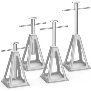 RV Stack Jacks 4 Pack, Screw Jack Stands for RV Camper Travel Trailer Leveling, Aluminum Stabilizer Jacks, Single Support Unloading Up to 6000 Lbs, Adjustable from 11" to 17", Metal  RV Stack Jacks 4 Pack, Screw Jack Stands for RV Camper Travel Trailer Leveling, Aluminum Stabilizer Jacks, Single Support Unloading Up to 6000 Lbs, Adjustable from 11" to 17", Metal