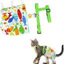 Cat Hind Leg Protection with Adjustable Elastic Rope and Buckle for Postoperative Cat Comfortable Cone Alternative No Lick Sleeve Surgery Suit Alternative