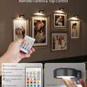 3 Pack Picture Lights for Wall,Wireless 2000mAh Rechargeable Magnetic LED Puck Lights with Remote,3 Color Temps and 12 RGB,Dimming & Timer,Art Frame Light for Painting Display,Photos,Wall Decor