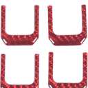 Car Makeup Vanity Mirror Visor Decorative Cover Trim for Chevrolet Corvette C8 Z06 2020-2025 Soft Carbon Fiber (Red Carbon Fiber)