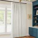 Extra Wide 60 Inch Width 100% Blackout Curtains 102 Inches Long for Living Room Bedroom Room Darkening Linen Pinch Pleated Thermal Insulated Dual Layer Cream Window Sliding Door Drapes 60x102 1 Panel