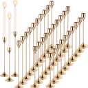 Mumufy 30 Pcs Candle Holders Taper Candlestick Metal Tall Candle Holders Table Centerpieces for Wedding Party Home Decorations, Fits 3/4'' Thick(Gold)