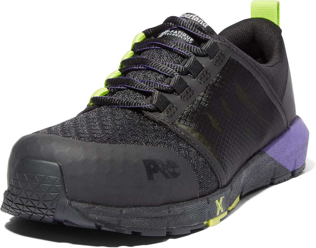 Timberland PRO Radius, Women's, Comp Toe, EH, Low Athletic (6.5, Black/Hi-viz/Purple)