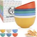 Homienly Wheat Starw Cereal Bowls, Unbreakable Bowl Set 6 PCS, Microwave and Dishwasher Safe Bowls, Alternative to Plastic Bowl Reusable, Bowl Set for Kitchen, Picnic, Camping, Party (26 OZ, Colorful)