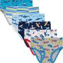 Slenily Little Boys Sharks Briefs Toddler Kids Truck Cars Underwear Soft Cotton Airplane Undies (Pack of 6) (2)
