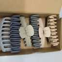 TOCESS Hair Claw Clips for Women  Large Clips for Thin Thick Hair Big Neutral Claw for Curly Hair Matte Nonslip Strong Hold 4.33 Inch Jumbo Claws Jaw Set (8 Pcs) (Rounded A.Black, Gray, Brown, Beige)