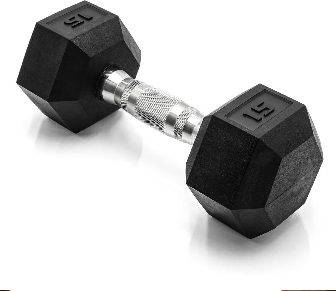 CAP Barbell Coated Hex Dumbbell Weight - Single | 15 lbs | Multiple Options