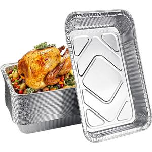 21"x13" Full Size Aluminum Foil Pans(20 Pack)Large Disposable Tin Foil Pans, FullSize-20pk