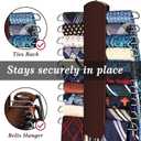 2 Pack Tie Rack for Closet, Premium Wooden Necktie Organizer Storage Tie/Belt Hanger, 360 Degree Swivel Space Saving Ties Holder for Men Hanging 40 Ties, Scarves Red