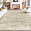 8x10 Area Rugs for Living Room, Modern Abstract Washable Rug Brown