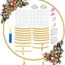 Round Backdrop Stand 6.6ft, Stable Gold Circle Balloon Arch Stand Metal Arch Backdrop Stand for Wedding Birthday Party Baby Shower Decoration(6.6FT)