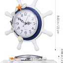 BESPORTBLE Wall Clock Ship Wheel Shape Clock Beach Decorative Wall Watch for Nautical Nursery Room Bedroom Decoration (Random Color)