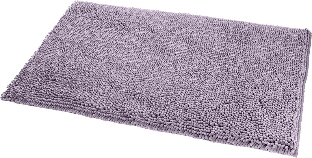Amazon Basics Non-Slip Microfiber Absorbent Plush Shag Bathroom Rug Mat, 21" x 34", Lavender