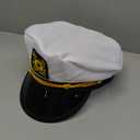 Rhode Island Novelty White Captain's Hat, One per Order, One Size