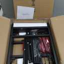 TUTOTAK Bar Cart, Serving Cart - for Home, Microwave Cart, Drink Cart, Mobile Kitchen Shelf with Rack and Glass Holder, Rolling Beverage Cart, Black BC01BK031