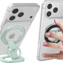 RESPECTED BRO-Magnetic-Phone-Ring-Holder with Dual Rings, Compatible with iPhone 17/16/15/14/13/12, Multifunctional Stand for Office, Gym, Kitchen & All Metal Surfaces, Finger Loop Grip (Light Green)