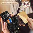 Petitian for Google Pixel 8 Case with Wallet - Women Girls Cute Girly Aesthetic Unique Design Leather Credit Card Holder Cardholder Stand Wristband for Pixel 8, Black Butterfly