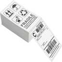 L LIKED 3" x 5" Direct Thermal Labels, 500 Fanfold Thermal Printer Shipping Labels for Small and Microenterprise, Compatible with Zebra & Rollo Printers, Perforated Line, White - 500 Pcs