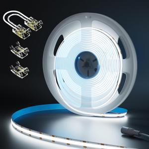 MIWISE COB LED Strip 20ft/6.1m,CRI 90+ Daylight White 6000K High Lumen Super Bright Flexible DC24V LED Tape Light,for Cabinet Home Office DIY Lighting Projects(Adapter & Controller NOT Included)